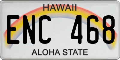 HI license plate ENC468