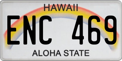 HI license plate ENC469