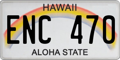 HI license plate ENC470