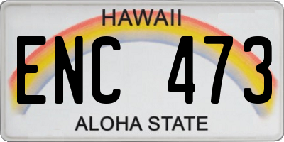 HI license plate ENC473