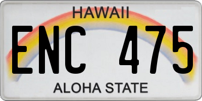 HI license plate ENC475
