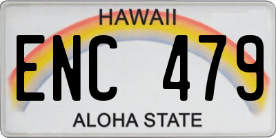 HI license plate ENC479