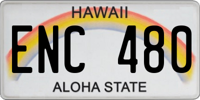 HI license plate ENC480