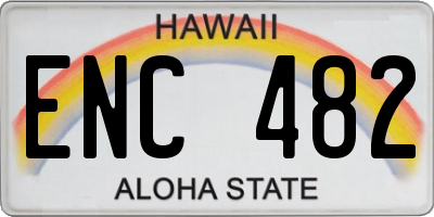 HI license plate ENC482