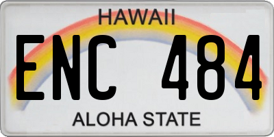 HI license plate ENC484