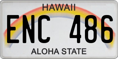 HI license plate ENC486