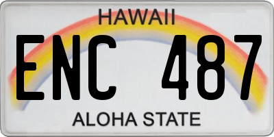 HI license plate ENC487