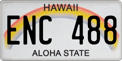 HI license plate ENC488