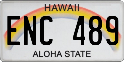 HI license plate ENC489