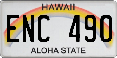 HI license plate ENC490
