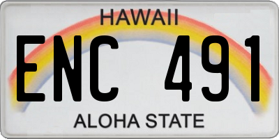HI license plate ENC491