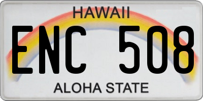 HI license plate ENC508