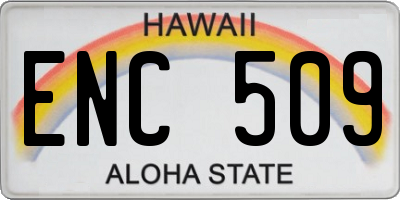 HI license plate ENC509