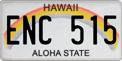 HI license plate ENC515