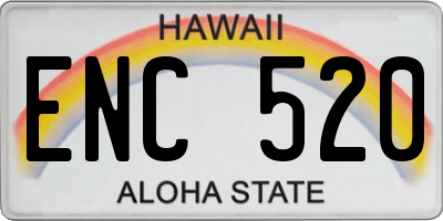 HI license plate ENC520