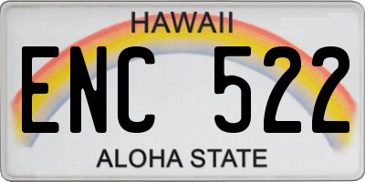 HI license plate ENC522