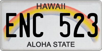 HI license plate ENC523
