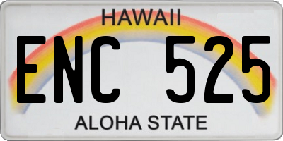 HI license plate ENC525
