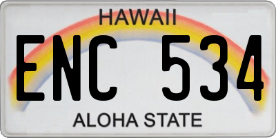 HI license plate ENC534