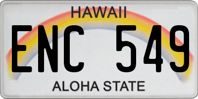 HI license plate ENC549