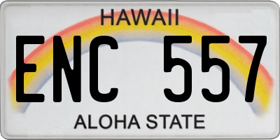 HI license plate ENC557