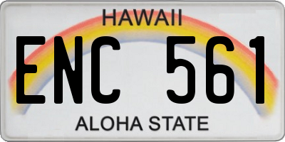 HI license plate ENC561