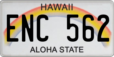 HI license plate ENC562