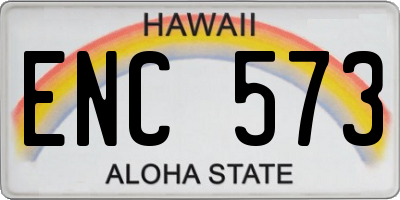 HI license plate ENC573