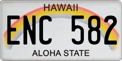 HI license plate ENC582