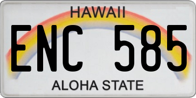 HI license plate ENC585