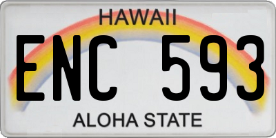 HI license plate ENC593