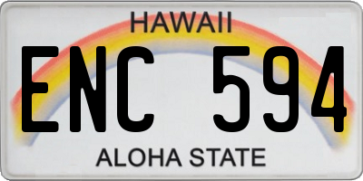 HI license plate ENC594