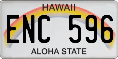 HI license plate ENC596