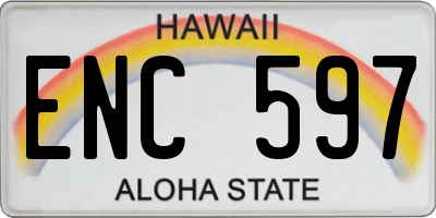 HI license plate ENC597