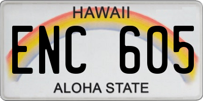 HI license plate ENC605