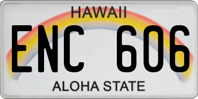 HI license plate ENC606