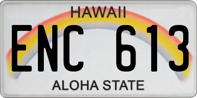 HI license plate ENC613