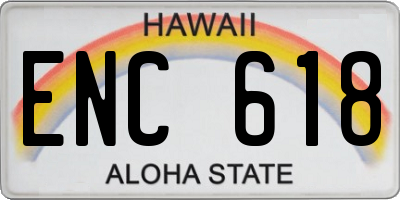 HI license plate ENC618