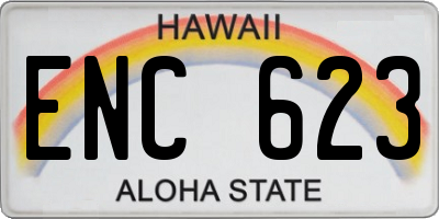 HI license plate ENC623