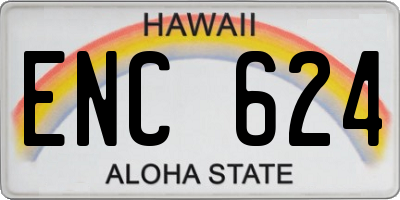 HI license plate ENC624