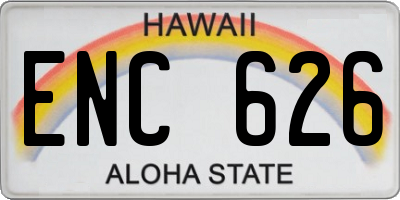 HI license plate ENC626