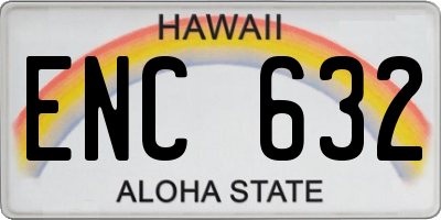 HI license plate ENC632