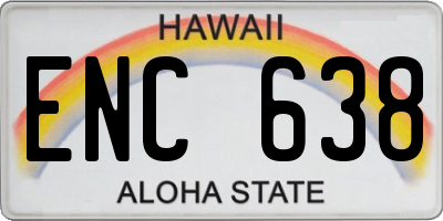 HI license plate ENC638