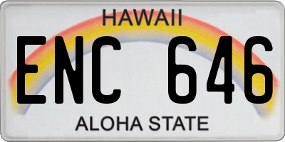 HI license plate ENC646