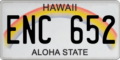 HI license plate ENC652