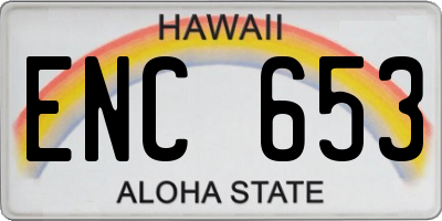 HI license plate ENC653