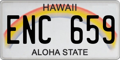 HI license plate ENC659