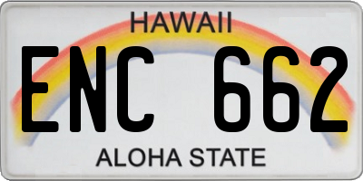 HI license plate ENC662