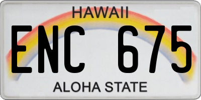 HI license plate ENC675