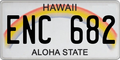 HI license plate ENC682